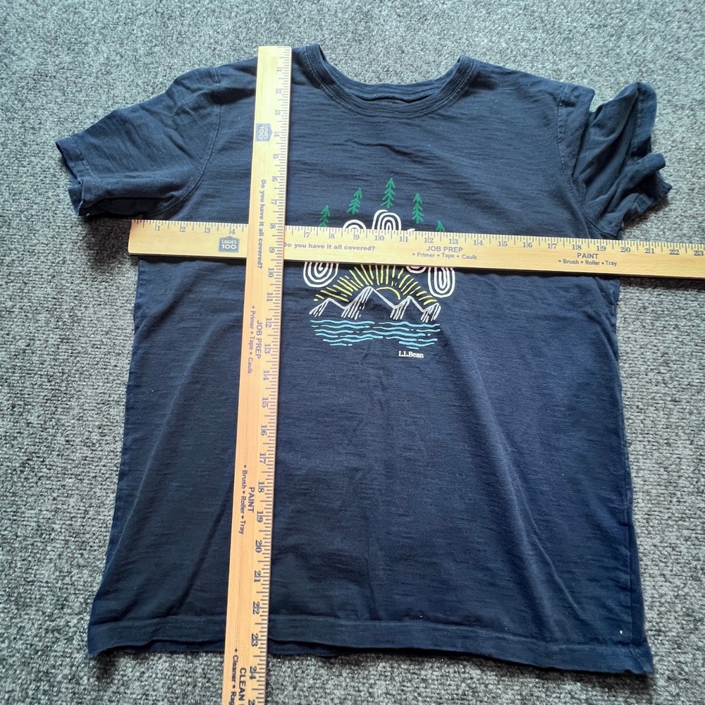 LL Bean Kids XL 18 Graphic Top Bundle Sweatshirt and T-Shirt Navy Blue Retro - Picture 4 of 16